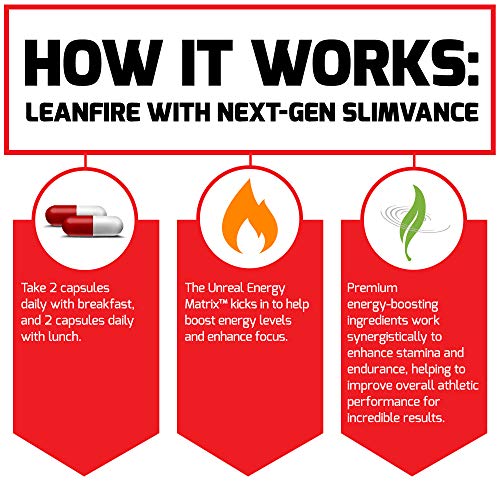 LeanFire with Next-Gen SLIMVANCE, Advanced Energy Pills with B Vitamins and Caffeine to Boost Metabolism, Enhance Focus, and Improve Workout and Fitness Performance, Force Factor, 60 Count (Pack of 3)