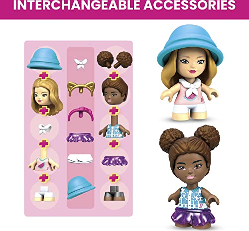 MEGA Barbie Camper Building Toy Vehicle Playset, Adventure Dreamcamper With 123 Pieces, 2 Micro-Dolls, Accessories, Pets and Furniture,