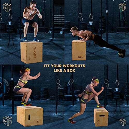 Yes4All Wooden Plyo Box - 20x18x16'