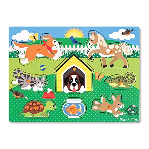 Melissa and Doug Pets Wooden Peg Puzzle (8 pcs)