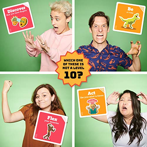On a Scale of One to T-Rex by Exploding Kittens: A Card Game for People Who Are Bad at Charades - Family - Card Games for Adults, Teens and Kids
