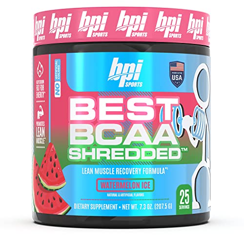 BPI Sports Best BCAA Shredded - Converts Fat to Energy - Weight Loss and Lean Muscle Support - Post-Workout Recovery - Watermelon Ice, 25 Servings, 275 g