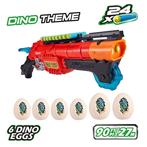 X-Shot Dino Attack Claw Hunter Foam Dart Blaster (24 Darts, 4 Eggs) by ZURU Easy Reload, XShot Toy Blasters, Dinosaur Themed Shooting Darts Toys for Kids and Teens