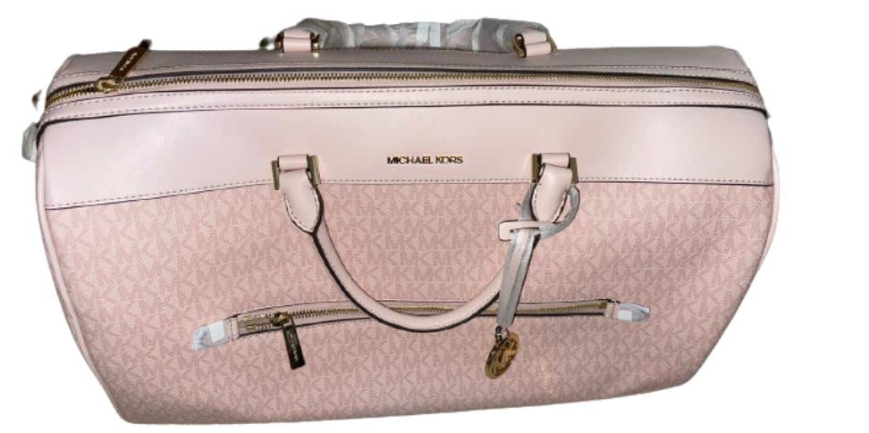 Michael Kors Travel Large Duffle Bag in PVC Signature (Dark Powder Blush)