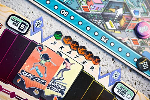 Pandasaurus Games Skate Summer Board Game | Skateboard Themed Strategy Game | Fun Family Game for Adults and Teens | Ages 14+ | 2-5 Players | Average Playtime 60-90 Minutes | Made by Pandasaurus Games