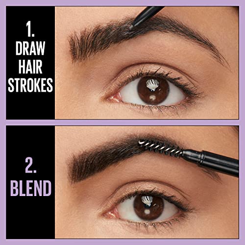 Maybelline Brow Ultra Slim Defining Eyebrow Makeup Mechanical Pencil With 1.55 MM Tip And Blending Spoolie For Precisely Defined Eyebrows, Deep Brown, 0.003 oz.