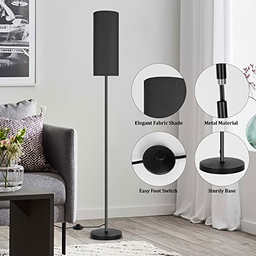 PARTPHONER Floor Lamp for Living Room, Modern Standing Lamps with Lampshade, Minimalist Tall Lamp with Foot Switch for Living Room, Bedroom, Kids Room, Office(Bulb Not Included)