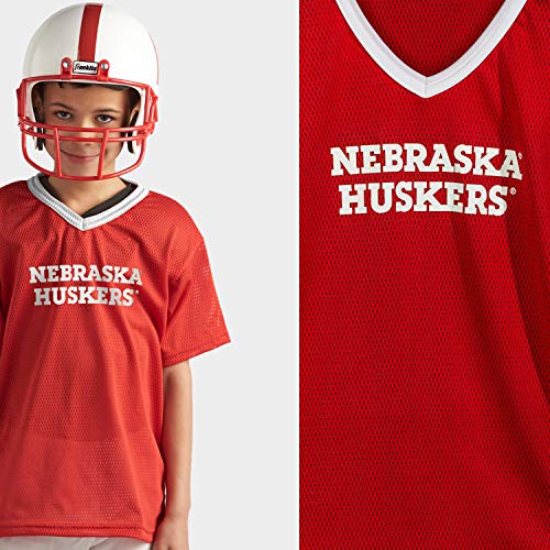 Franklin Sports NCAA Nebraska Huskers Kids College Football Uniform Set - Youth Uniform Set - Includes Jersey, Helmet, Pants - Youth Small