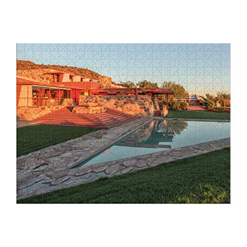 Frank Lloyd Wright Taliesin and Taliesin West 500 Piece Double-Sided Puzzle from Galison - Stunning Photographic Jigsaw Puzzle, 24' x 18', Fun and Challenging, Unique Gift Idea
