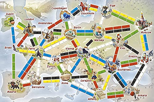 Ticket to Ride Europe First Journey Board Game | Strategy Game | Train Adventure Game | Fun Family Game for Kids and Adults | Ages 6+ | 2-4 Players | Avg. Playtime 15-30 Mins | Made by Days of Wonder