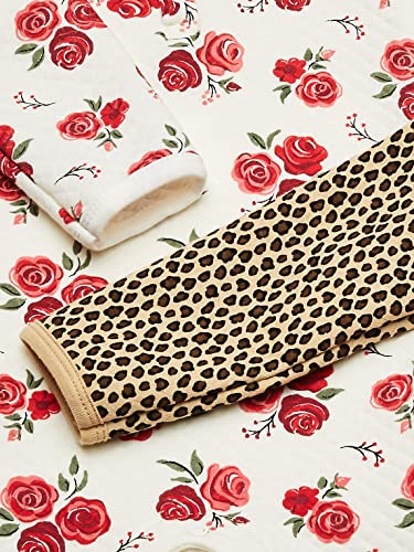 Hudson Baby Unisex Baby Premium Quilted Coveralls, Rose Leopard, 0-3 Months