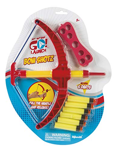 Toysmith Bow Shotz Foam Darts and Bow Set, Get Outside GO!, 6 Darts, Bow, Target, Black