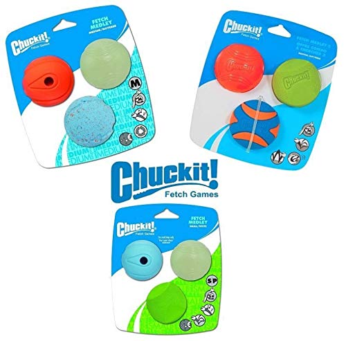 ChuckIt! Dog Fetch Ball Medley Trio, Small, 3 Pack