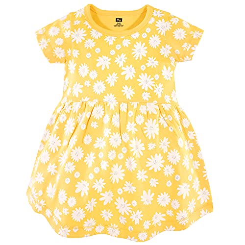 Hudson Baby Infant and Toddler Girl Cotton Dresses Yellow Daisy, 6-9 Months