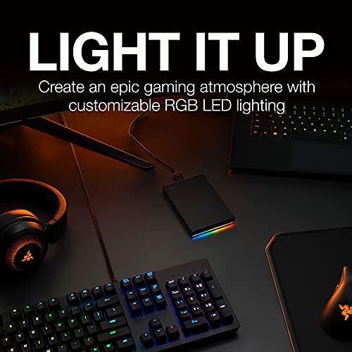 Seagate FireCuda Gaming Hard Drive External Hard Drive 1TB - USB 3.2 Gen 1, RGB LED lighting for PC and Mac with Rescue Services (STKL1000400)
