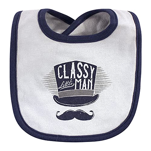 Hudson Baby Unisex Baby Cotton Bib and Sock Set, Little Man, One Size