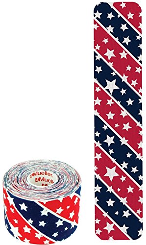 Mueller Sports Medicine Kinesiology Tape I-Strip Roll (20 Strips), Stars and Stripes, 2' x 9.75'