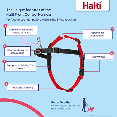 HALTI Front Control Harness, Size Small, Bestselling Professional Dog Harness to Stop Pulling on the Lead, Easy to Use, Anti-Pull Training Aid, Front Leading No Pull Harness for Small Dogs