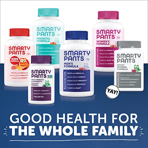 SmartyPants Men's Formula, Daily Multivitamin for Men: Vitamins C, D3, Zinc, Omega 3, CoQ10, and B12 for Immune Support, Energy, Prostate and Heart Health, Fruit Flavor, 180 Gummies (30 Day Supply)