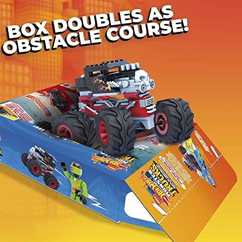 Mega Hot Wheels Bone Shaker Building Set with Micro Figure Driver, Rolling Wheels and Authentic Features, Toy Gift Set for Ages 5 and Up
