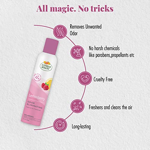 Citrus Magic, Lemonberry, Natural Odor Eliminating Air Freshener Spray, 3-Ounce, 3 Ounce (Pack of 3), 3 Count