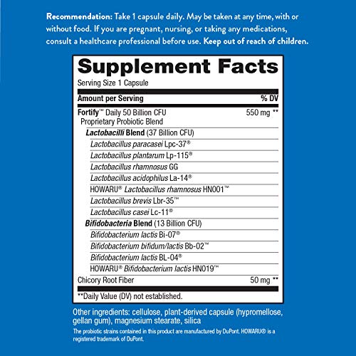 Nature’s Way Fortify Daily Probiotic, 50 Billion Live Cultures, 10 Strains, 30 Count