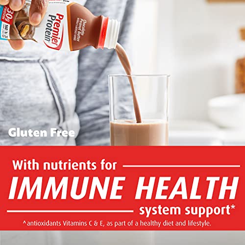 Premier Protein Shake, Chocolate Peanut Butter, 30g Protein, 1g Sugar, 24 Vitamins and Minerals, Nutrients to Support Immune Health, 11.5 Fl Oz, Pack of 12