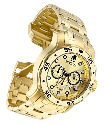 Invicta Men's Pro Diver Quartz Watch with Gold Tone Stainless Steel Band, Gold (Model: 0074)