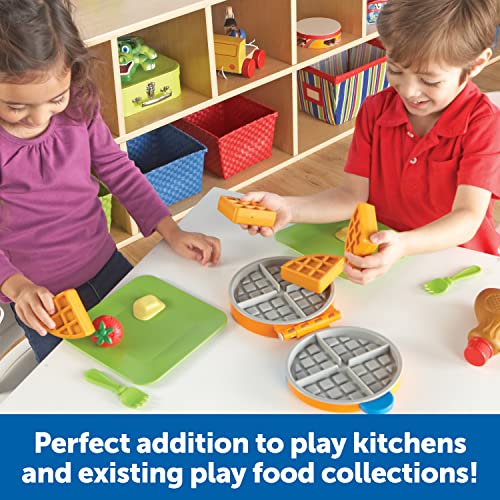 Learning Resources New Sprouts Waffle Time, Pretend Play Food Set, 14 Piece Set, Ages 18 mos+