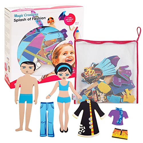 Edushape Magic Creations Foam Sticker Imaginative Bath Tub Activity Play Set, Fashion Theme