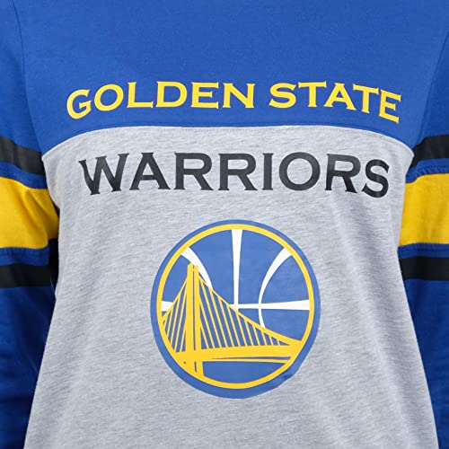 Ultra Game NBA Golden State Warriors Womens T-Shirt Raglan Baseball 3/4 Long Sleeve Tee Shirt, Team Color, Medium