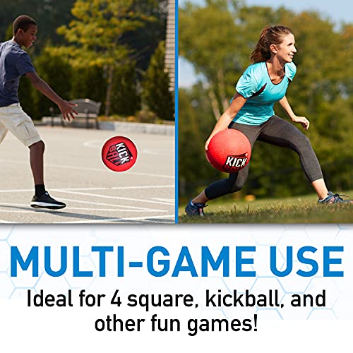 Franklin Sports Rubber Kickball - Kids Playground Ball for Dodgeball + Kickball - 10' Bouncy Ball for Outdoor Games - Red