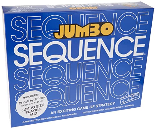 Jax Giant (aka Jumbo) SEQUENCE Game - Box Edition with Cushioned Mat, Cards and Chips, Package Colors May Vary , Blue