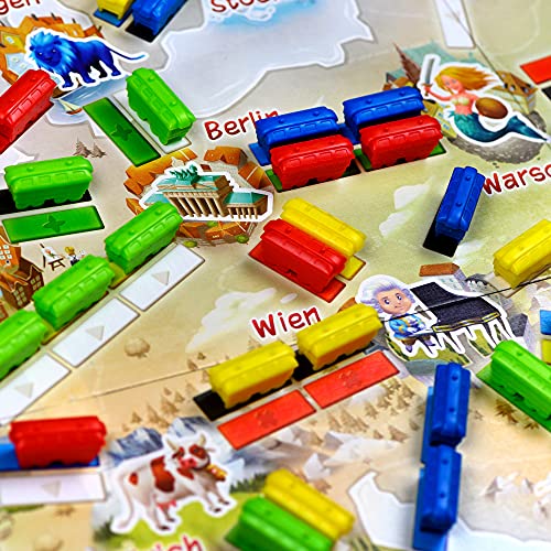 Ticket to Ride Europe First Journey Board Game | Strategy Game | Train Adventure Game | Fun Family Game for Kids and Adults | Ages 6+ | 2-4 Players | Avg. Playtime 15-30 Mins | Made by Days of Wonder