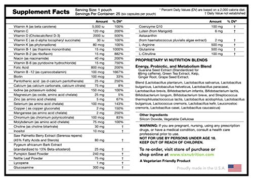 Six Nutrition - Vitamins for Men One Month Supply - 25 Pouches