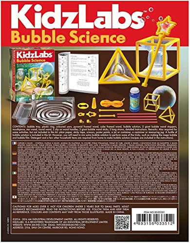 4M Toysmith: Bubble Science, Bubble Making Science Kit, Includes Recipes to Make Your Own Bubble Mixture, For Boys and Girls, Ages 5 and up