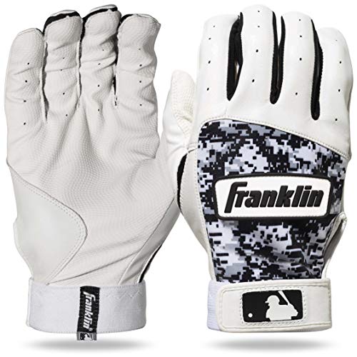 Franklin Sports MLB Digitek Baseball Batting Gloves - Gray/White/Black Digi - Youth Small