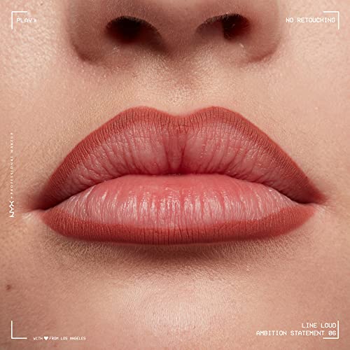 NYX PROFESSIONAL MAKEUP Line Loud Lip Liner, Longwear and Pigmented Lip Pencil with Jojoba Oil and Vitamin E - Ambition Statement (Warm Peach Brown)