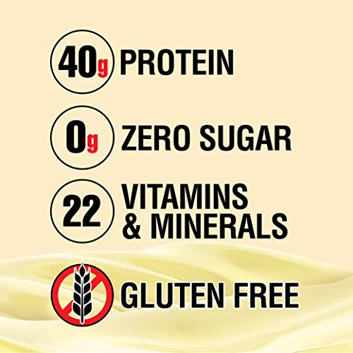 Lean Body Ready-to-Drink Vanilla Protein Shake, 40g Protein, Whey Blend, 0 Sugar, Gluten Free, 22 Vitamins and Minerals, (Recyclable Carton and Lid - Pack of 12) LABRADA