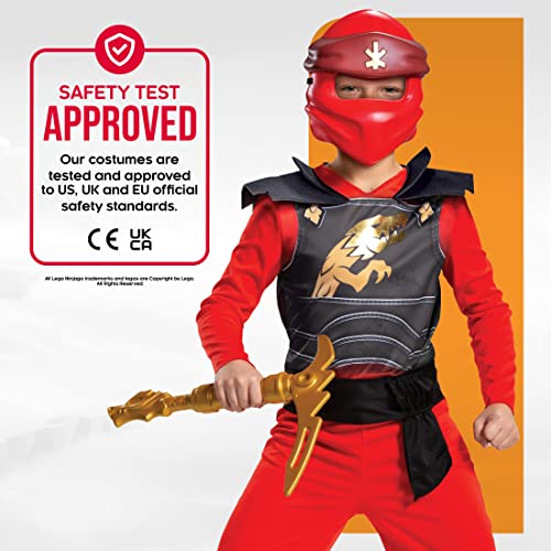 Kai Costume for Kids, Classic Lego Ninjago Legacy Themed Children's Character Jumpsuit, Child Size Large (10-12)
