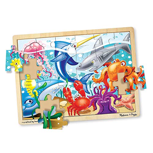 Melissa and Doug Jigsaw Puzzle Bundle (Dinosaur,Safari and Ocean) - Animal Puzzles, Wooden Jigsaw Puzzles For Kids Ages 3+