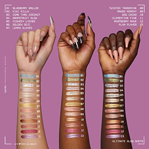 NYX PROFESSIONAL MAKEUP Ultimate Glow Shots, Liquid Eyeshadow, Long-Lasting Shimmer Eye Shadow with Vitamin C - Golden Goji