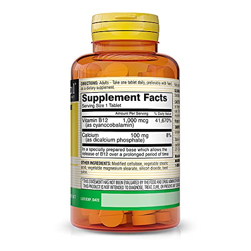 Mason Vitamins B-12 1000Mcg Cyanocobalamin Extended Release Tablets, 60-Count Bottles (Pack of 3)