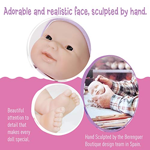 La Newborn JC Toys Nursery | 7 Piece Doll Gift Set | 12' Life-Like Asian Doll with Accessories | Purple | Ages 2+ (18346)