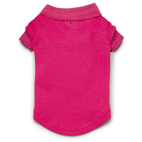 Zack and Zoey Cotton Polo Shirt for Dogs, 16' Medium, Raspberry Sorbet