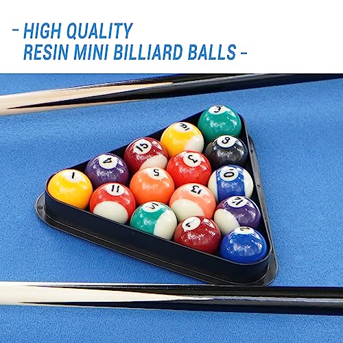 Mini Pool Table Top Games: 36-Inch Tabletop Billiards Table Set with 16 Pool Balls, 2 Cues, 1 Triangle Rack, 2 Chalks and 1 Table Brush, Portable Pool Games for Kids, Children,Dog,Cat,Pet, Family Game
