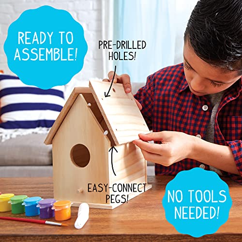 Made By Me Build and Paint Your Own Wooden Bird House, DIY Birdhouse Making For Ages 5, 6, 7, 8, 9, Arts and Crafts Painting Kit For Kids, Great Spring and Summer Craft Activity, Fun Birthday Party Idea