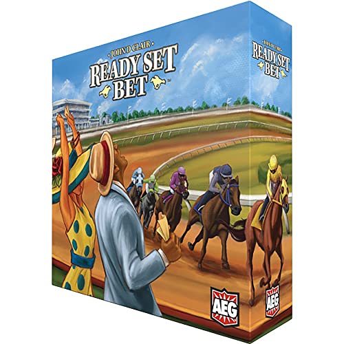 Alderac Entertainment Group (AEG) Ready Set Bet - Alderac Entertainment Group, Horse Racing Betting Board Game, Ages 14+, 2-9 Players, 45-60 Min, White, Medium