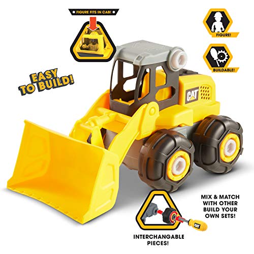 Funrise Caterpillar CAT Construction Build Your Own Junior Crew Excavator Building Toy, Yellow (80903)