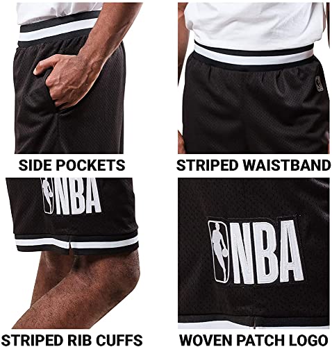 Ultra Game NBA NBA Mens Chrome Basketball Shorts, Black, Small